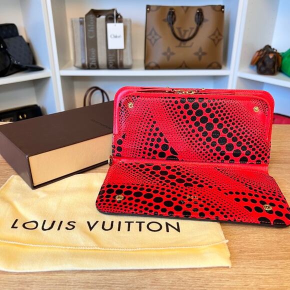 Louis Vuitton Monogram Kusama Waves Insolite Wallet Red - Limited Edition - Picture 1 of 10